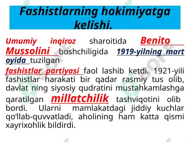 1918 – 1939-YILLARDA ITALIYA VA ISPANIYA 3