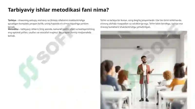Tarbiyaviy ishlar metodikasi fanining maqsad va vazifalari 3