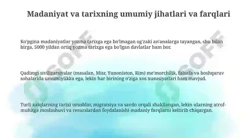 Dunyo xalqlari madaniyatidagi umumiylik va farqlar 3