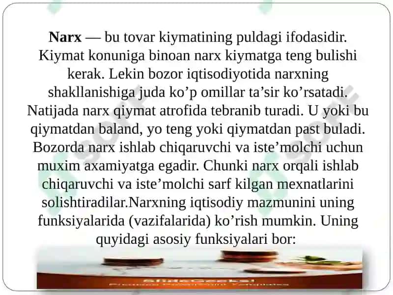 Narx ustidagi nazorat va bozor faoliyati 3
