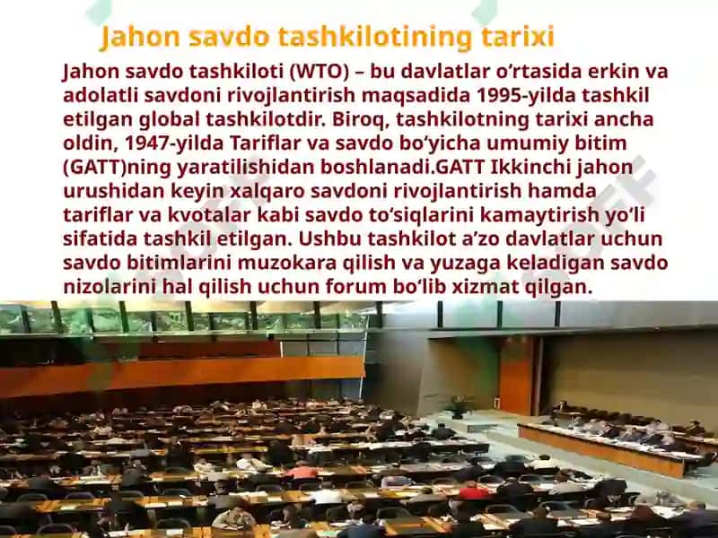 Jahon savdo tashkiloti haqida prezentatsiya 3