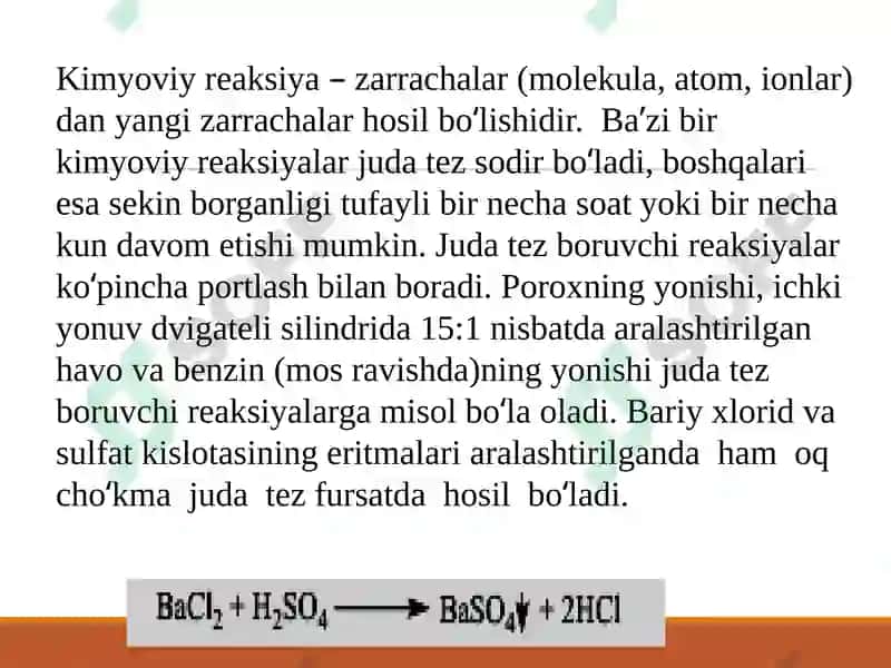 Reaksiya tezligi va unga ta’sir etuvchi omillar 3