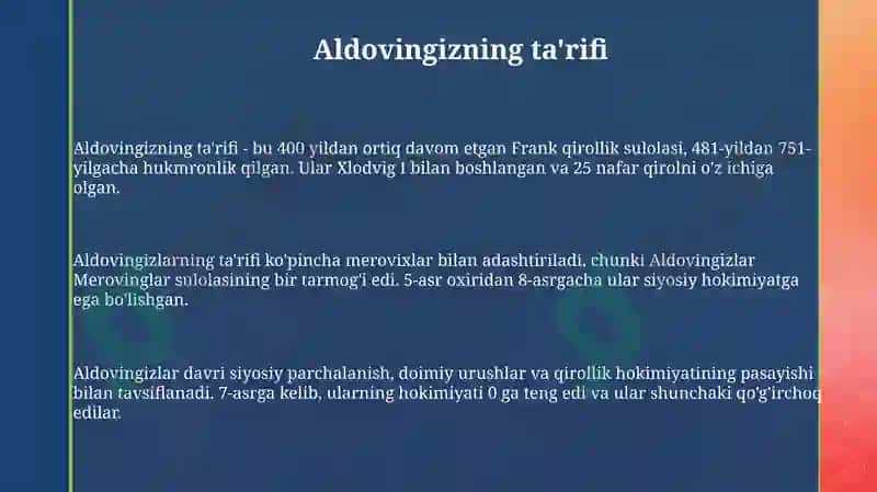 Aldovingizlarning ta'rifi 3