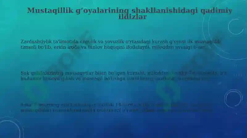 O'zbekistonda mustaqillik g'oyalarining tarixiy asoslari 3