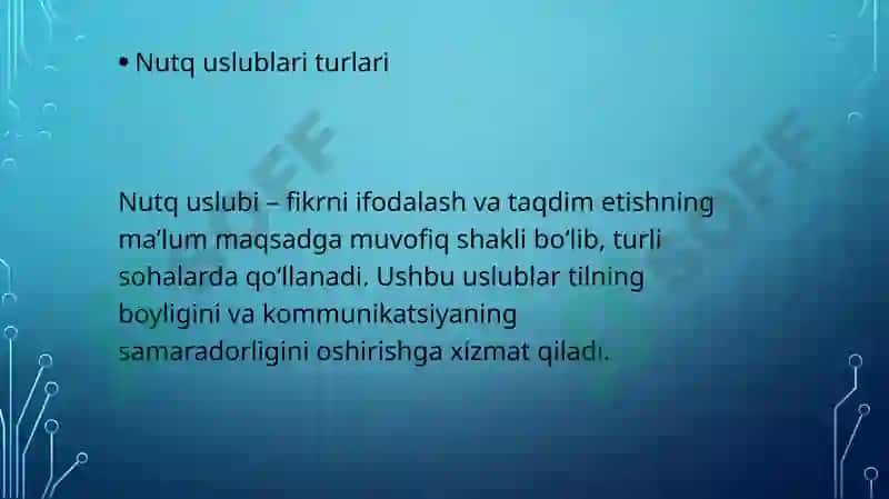 Nutq uslublari (publitsistik, ilmiy uslub va rasmiy- idoraviy uslublar). Annotatsiya. Annotatsiya turlari. Annotatsiya uchun leksik va grammatik klishelаr. 3