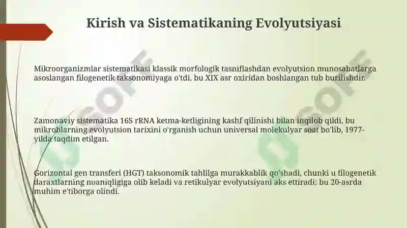 Mikroorganizmlarning zamonaviy sistematikasi 3