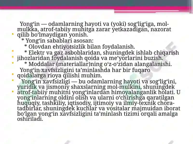 Yong'in xavfsizligi ta’minlash asoslari va chora-tadbirlari 3
