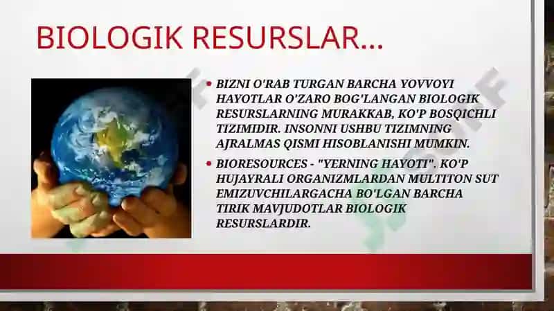 Biologik resurslarni muhofaza qilish 3