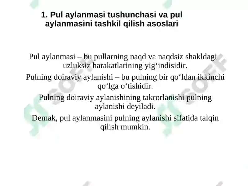 Pul aylanmasi va uning tarkibi 3
