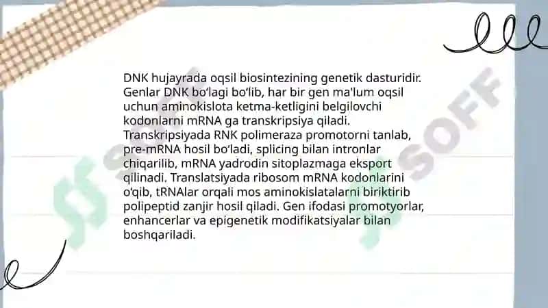 Hujayrada oqsil biosintezi 3