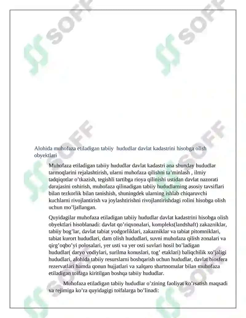 Alohida muhofaza etiladigan tabiiy hududlar davlat kadastrini yuritish tartibi 3
