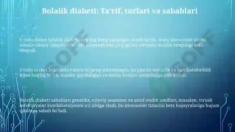 Bolalardaqandlideabetnikelibchiqishivadavosi 3