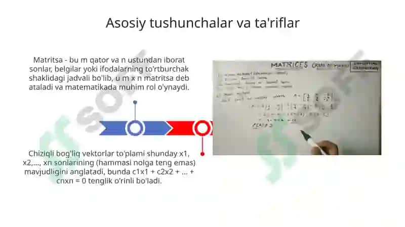 Matritsa rangini minorlar orqali topish usullari 3