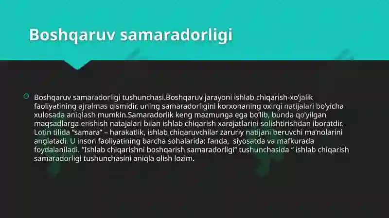 Boshqaruv samaradorligi 3