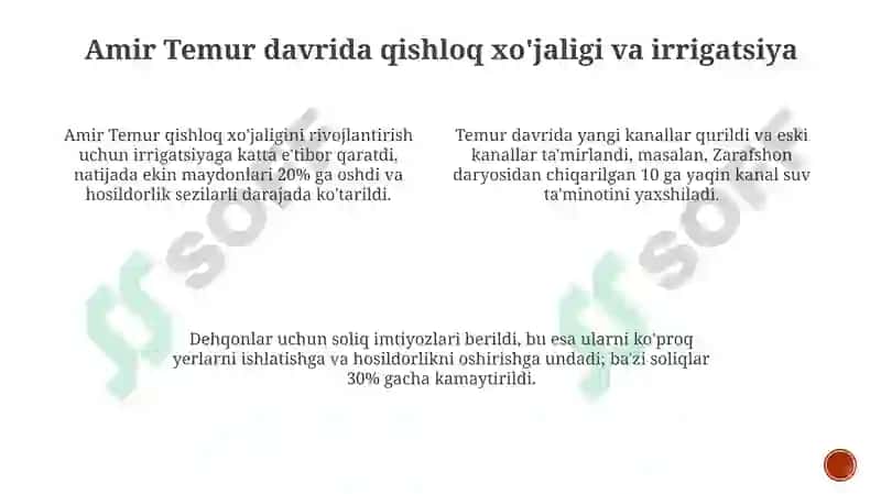 Amir Temur davridagi iqtisodiy qarashlar 3