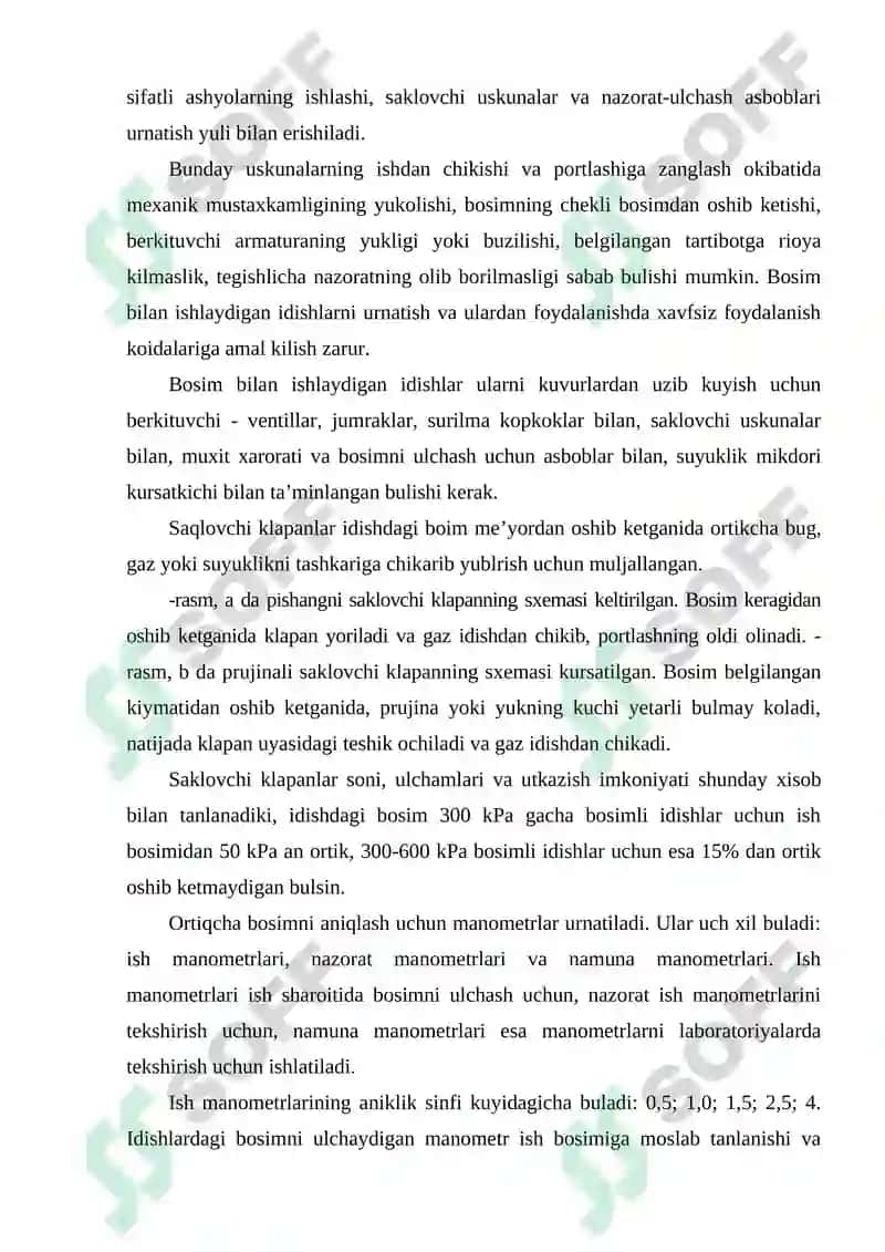 Bosim ostida ishlatiladigan sig’im, qurilma, qozon, quvur 3