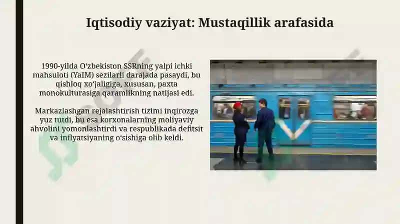 Mustaqillikka erishish arafasida O'zbekistondagi ijtimoiy-siyosiy jarayonlar 3