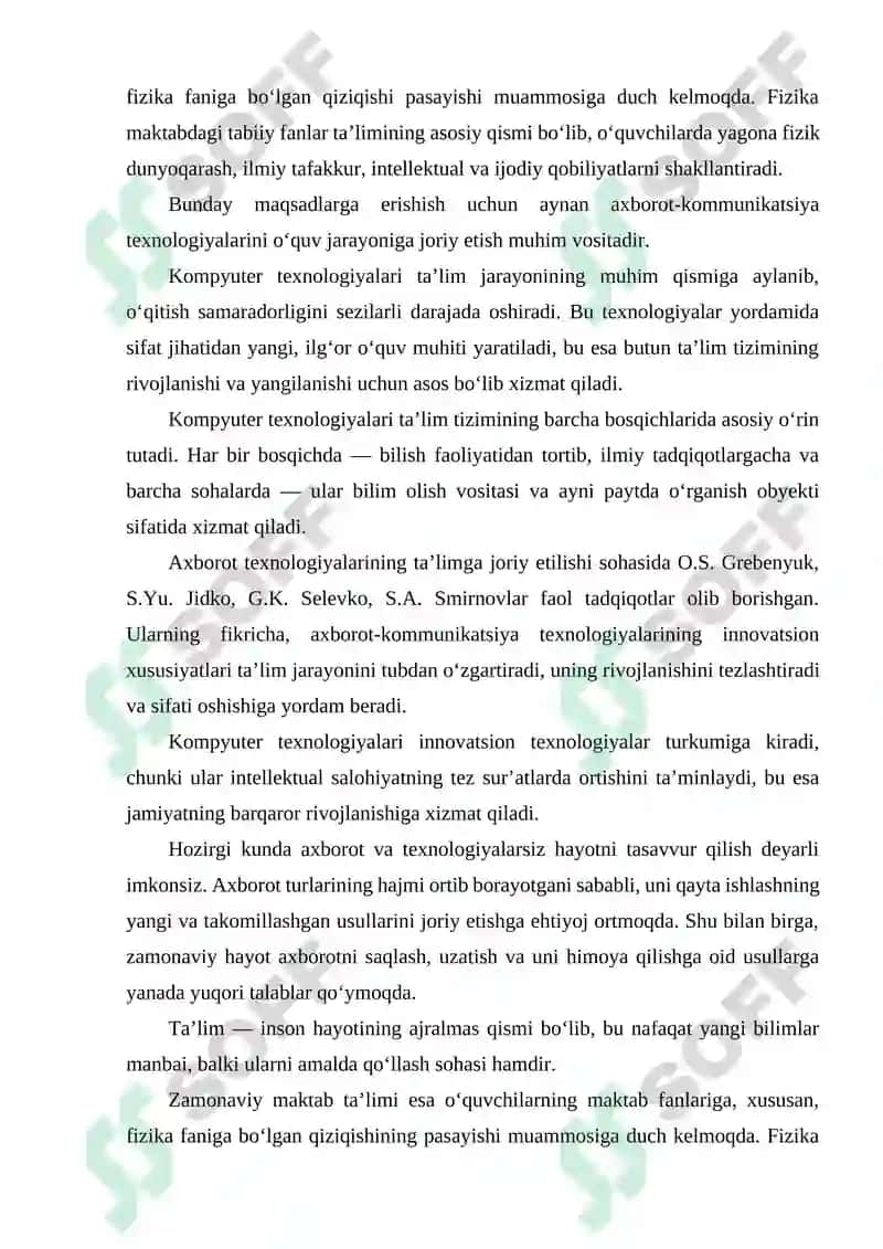 Fizika ta'limida axborot texnologiyalarini joriy qilish 3