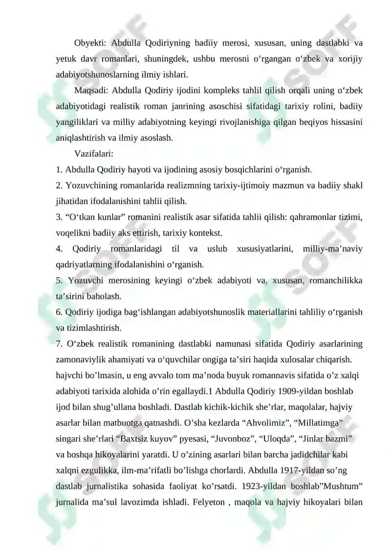 ABDULLA QODIRIY OʻZBEK REALISTIK ROMANCHILIGINING ASOSCHISI 3