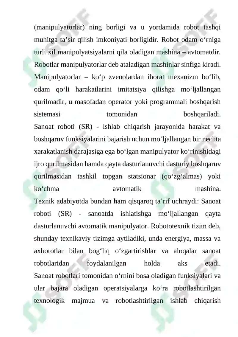 Texnologiya va dizayn yo’nalishi robotatexnika asoslari 3