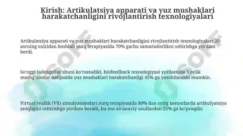 Artikulyatsion apparat va yuz mushaklari harakatchanligini rivojlantirish texnologiyalari 3