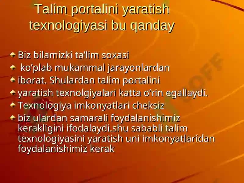 Ta’lim portalini yaratish texnologiyasi 3