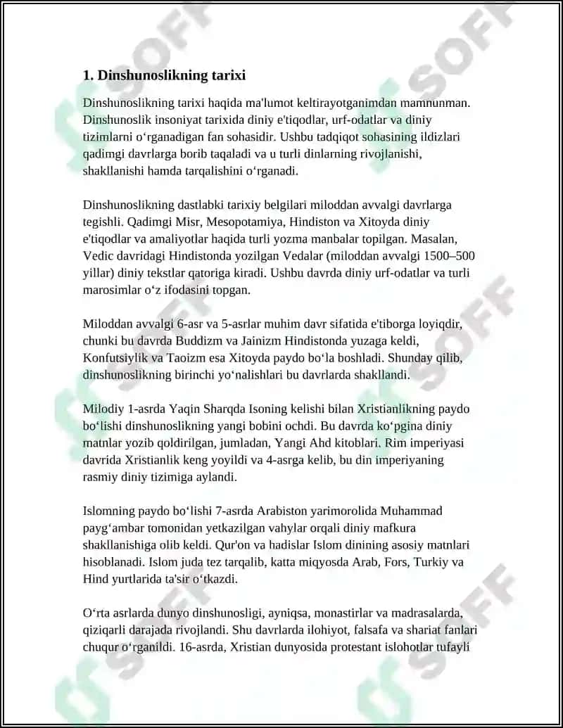 DINSHUNOSLIKNING FAN SIFATIDA SHAKLLANISHI, PREDMETI, FUNKSIYALARI, KATEGORIYALARI 3