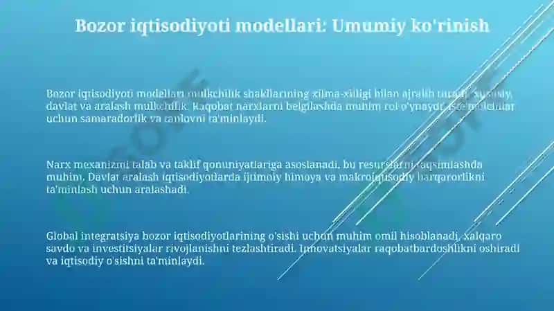 Bozor iqtisodiyoti modellari 3