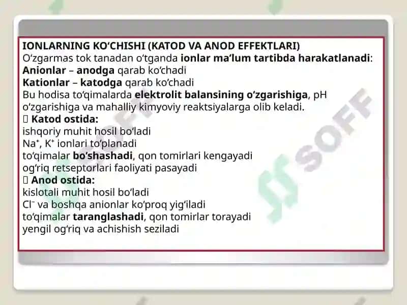 Organizm to‘qimalariga o‘zgarmas tokning birlamchi ta’siri 3