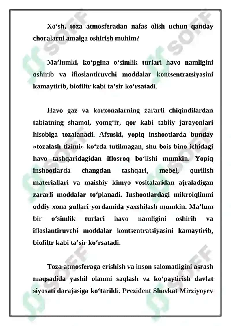 TABIIY OMILLLARI. SANATOR-KURORT SARALASH. 0‘ZBEKISTON KURORLARI 3