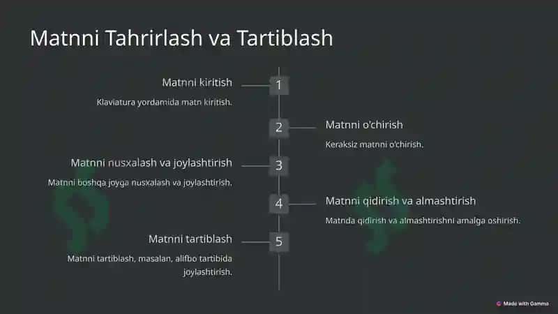 Microsoft Word Dasturida Amalga Oshiriladigan Vazifalar 3