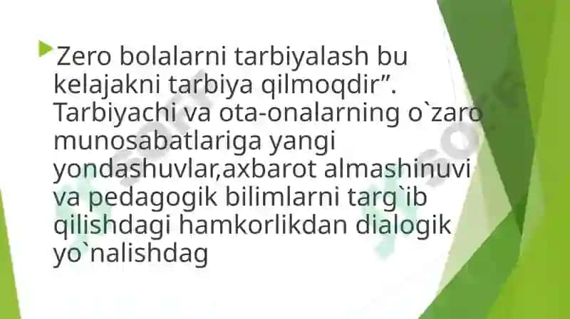 Maktabgacha ta’lim tashkilotlarini ota-onalar bilan jamoatga qaratish 3