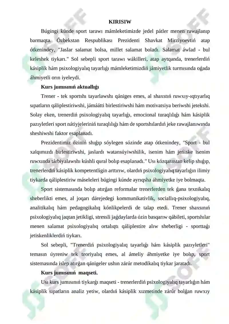 Trenerdiń psixologiyaliq tayarliǵi hám kásiplik pazıyletleri 3