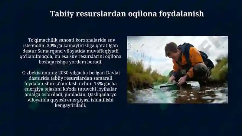 Ekologiya sohasida qilinayotgan chora tadbirlar 3