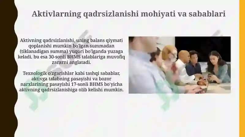Aktivlarning qadrsizlanishi mohiyati va sabablari 3