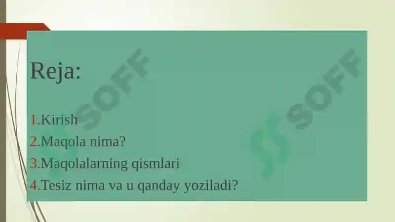 Maqola tesizning o’zaro farqli jihatlari 3