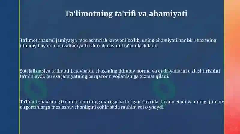 Tarbiyachish axsidaijtimoiylashtirishga oid kasbiy kompententlikni rivojlantirish 3