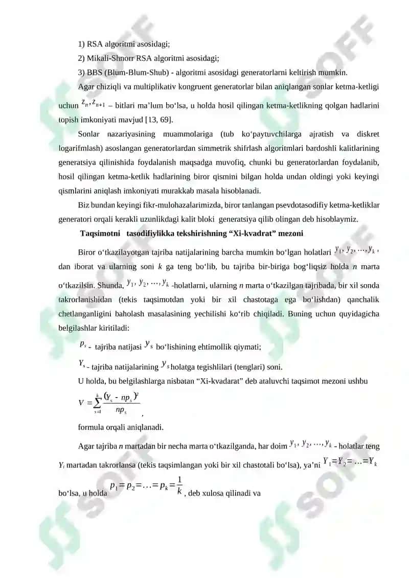 Tasodifiy sonlarni generatsiyalash usullari va vositalari 3