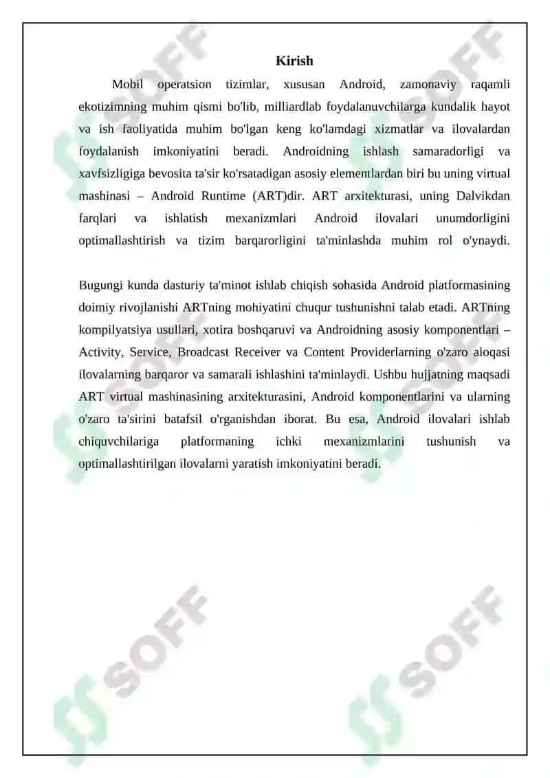 Android operatsion tizimi va ART virtual mashinasi 3