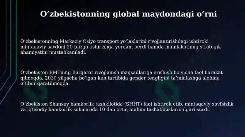 Oʻzbekiston va jahon hamjamiyati 3