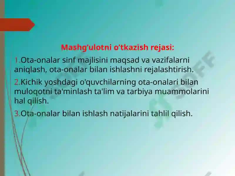 Ota-onalar sinf majlisini tashkil qilish metodikasi 3