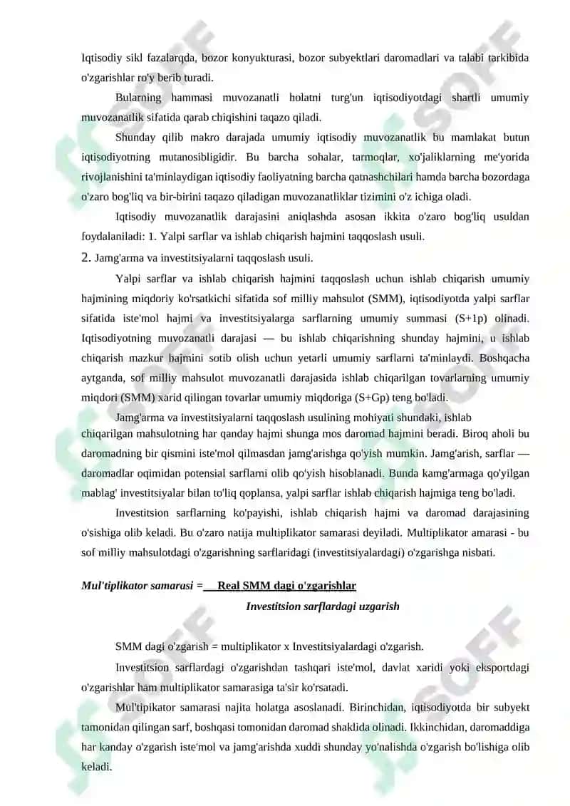 Makroiqtisodiy muvozanatlilikning mohiyati va unga erishish yo‘llari 3