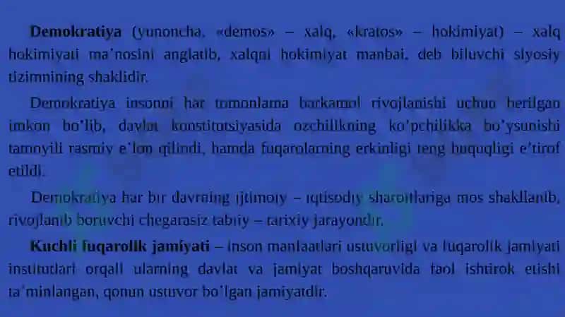 O‘zbekistonda demokratik, fuqarolik jamiyati asoslarining shakllanishi, amalga oshirilgan siyosiy islohotlar 3