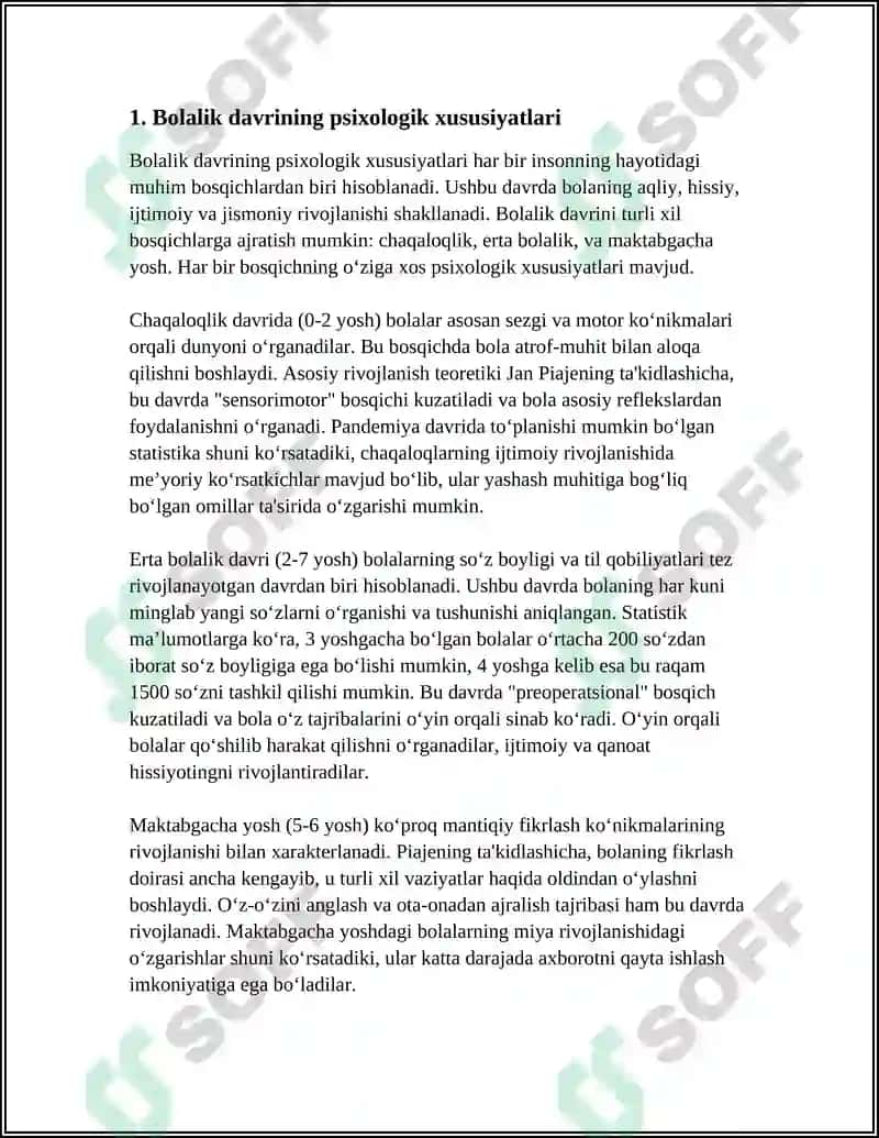 Bolalik - Insonning Ijtimoiy Hayot Me'yorlarini Egallay Boshlash Davri 3
