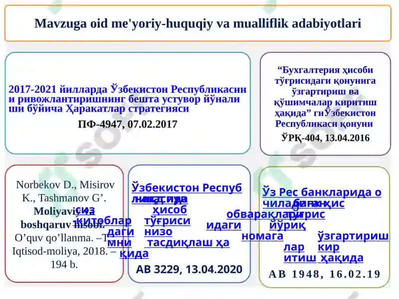 Pulmablag‘lari va Valyuta Operatsiyalari Hisobi 3