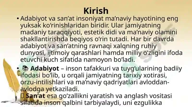 ADABIYOT VA SAN'AT RAVNAQI 3