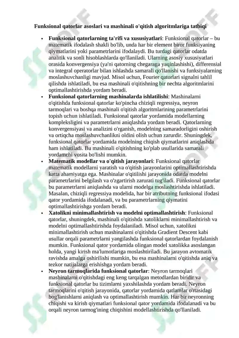 Mashinali o'qitishda funksional qatorlar tatbiqlari 3
