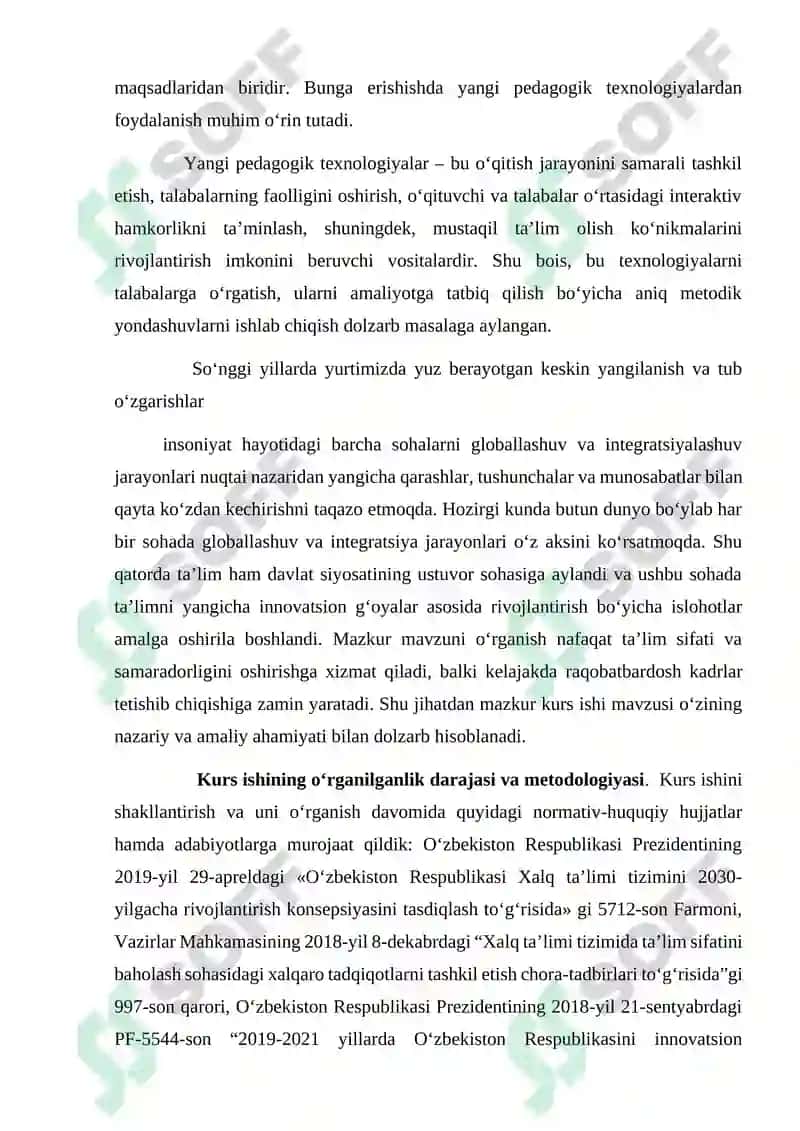 Talabalarga yangi pedagogik texnologiyalardan foydalanish usullarini singdirishning metodik asoslari 3