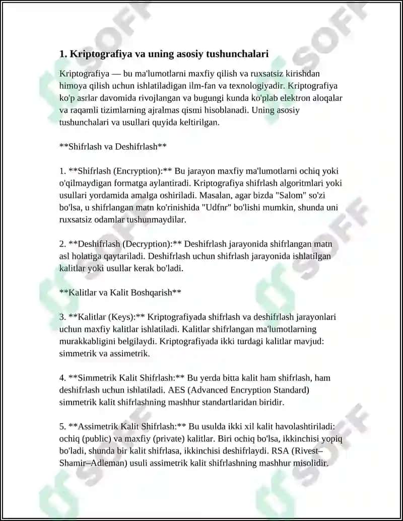 AXBOROTNI XIMOYALASHNING KRIPTOGRAFIK USULLARI 3