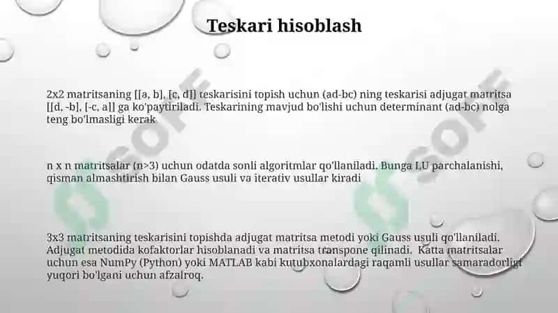 Teskari matritsa 3